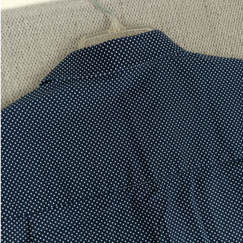 Nick Graham Everywhere Sport Shirt Mens Large Blue/White Polka Dot Party No Tuck - Picture 8 of 11